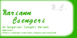 mariann csengeri business card